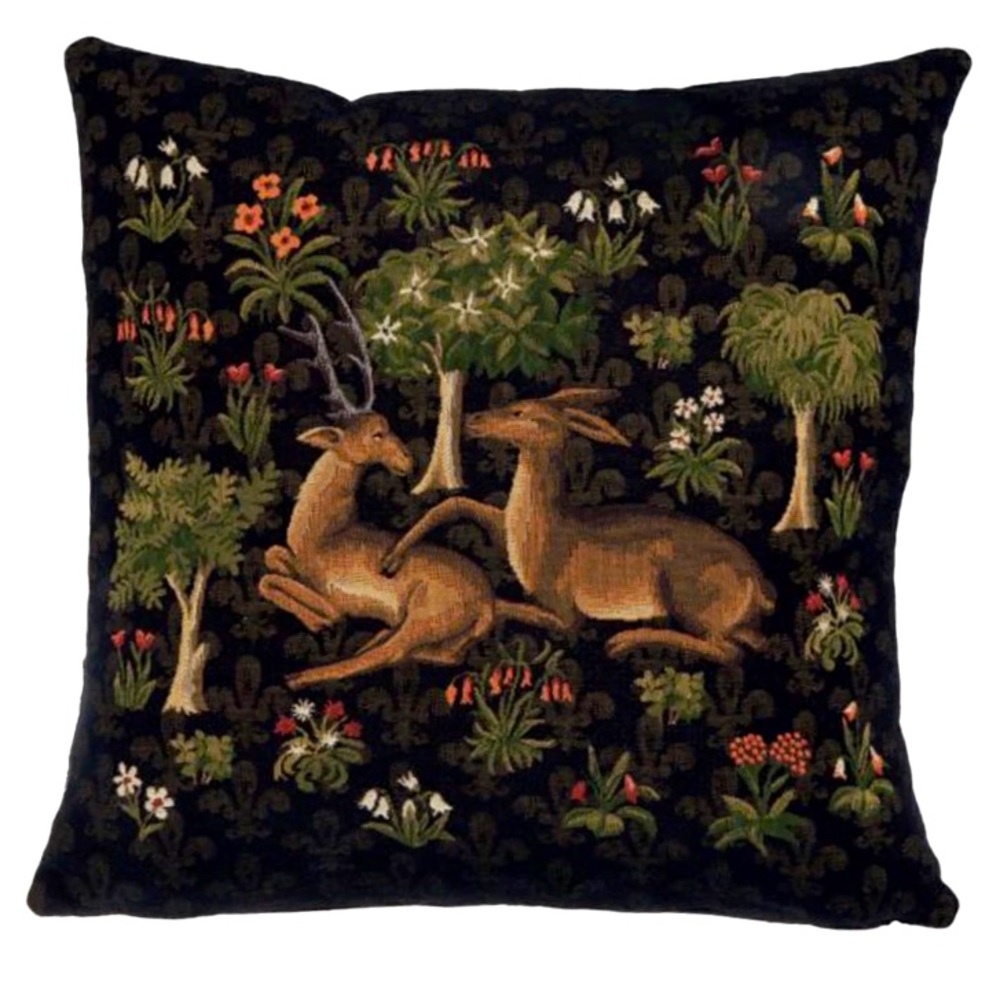 Scully & Scully Medieval Stags Tapestry Pillows 18x18